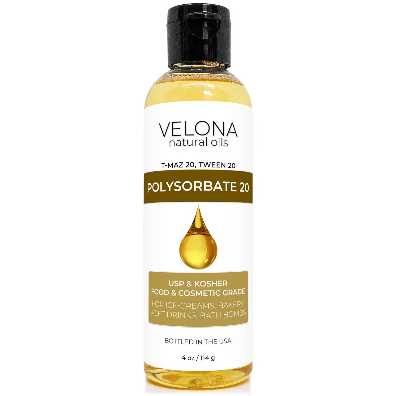 Polysorbate 20 by Velona - 4 oz  Solubilizer, Food & Cosmetic
